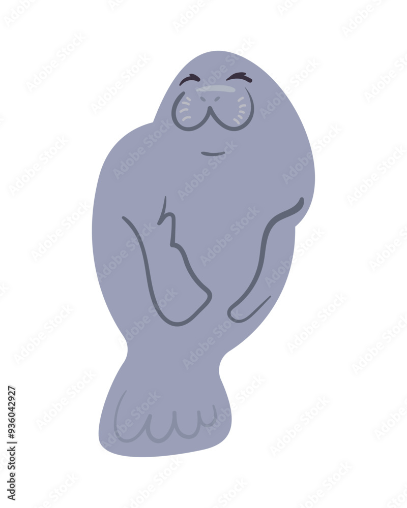 sea cow character cute sea cow character cute