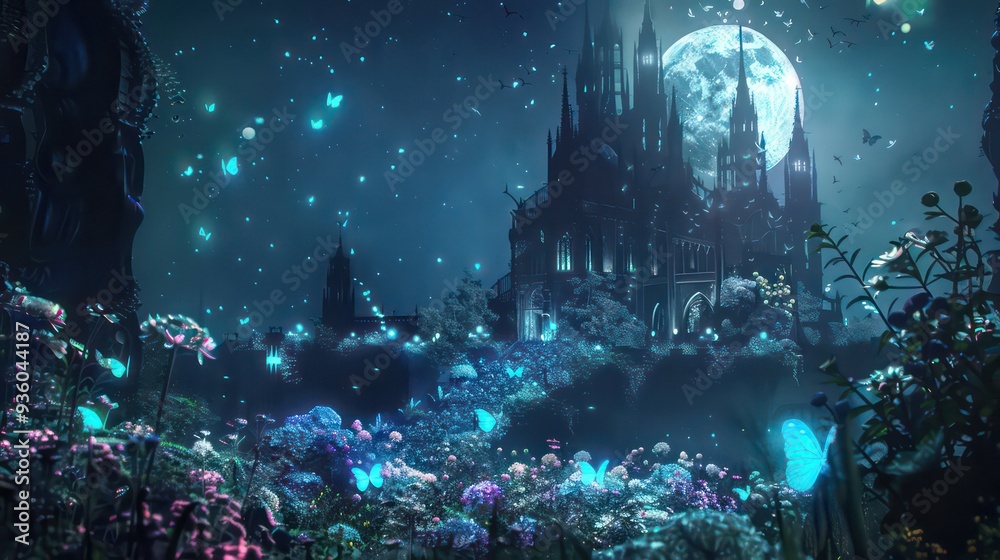 Enchanted Castle Under Moonlight Enchanted Castle Under Moonlight