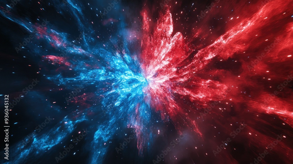 Red and Blue Firework Red and Blue Firework