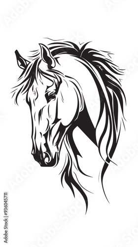 Vector of a horse head design on white background