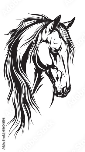 Vector of a horse head design on white background