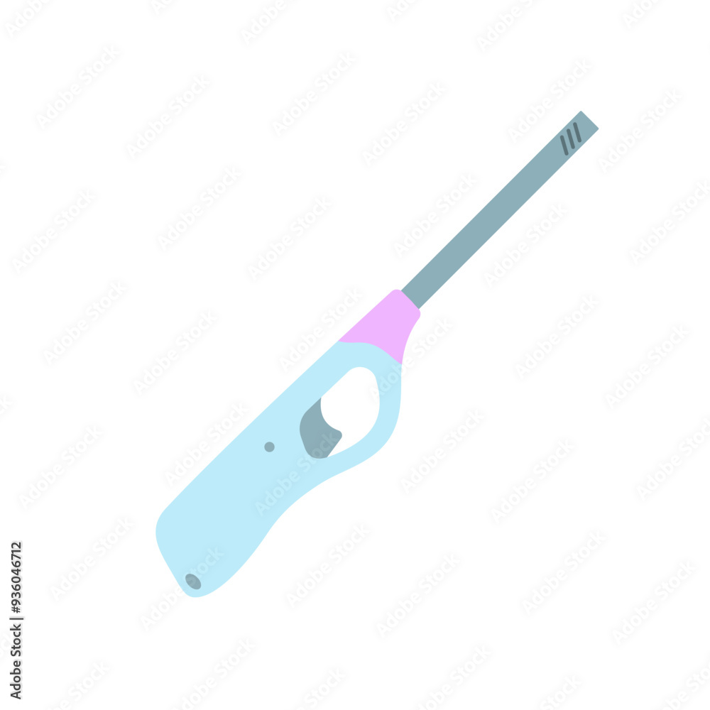 Vector Illustration of a Household Lighter with a Long Nozzle. Flat. Isolated. Vector Illustration of a Household Lighter with a Long Nozzle. Flat. Isolated.