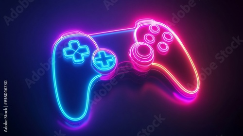 Neon Game Controller Icon