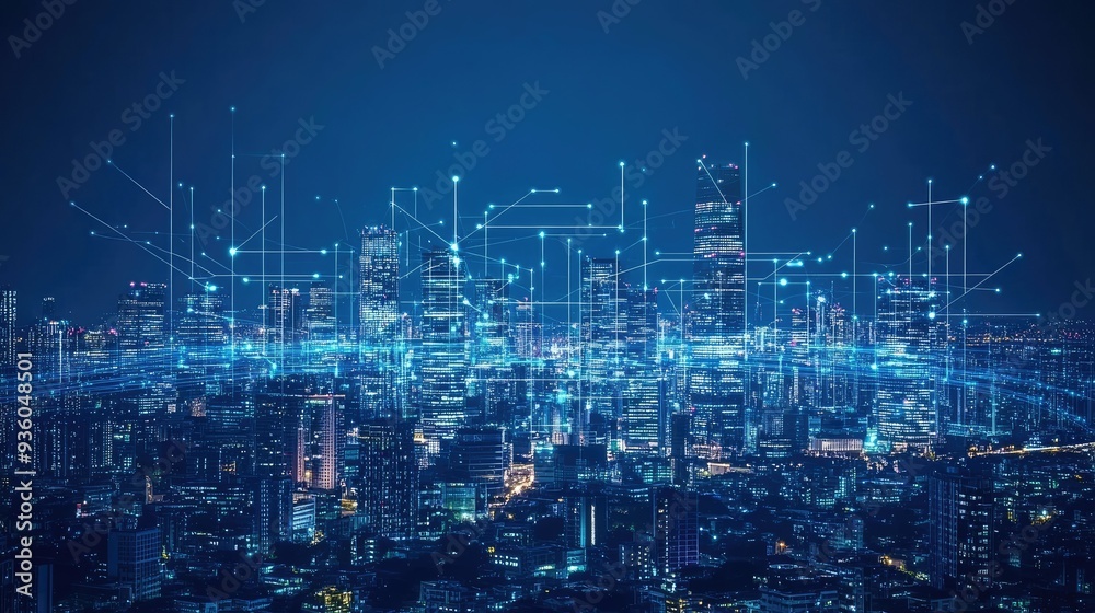 Smart city and communication network concept. 5G. IoT (Internet of Things). Telecommunication. Smart city and communication network concept. 5G. IoT (Internet of Things). Telecommunication.