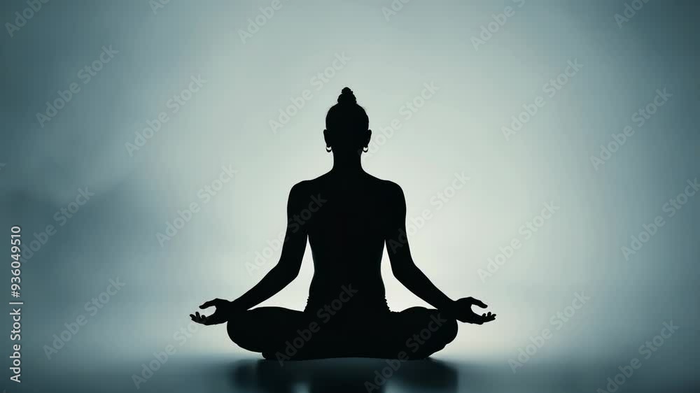 Meditative Lotus Pose in Peaceful Silhouette Meditative Lotus Pose in Peaceful Silhouette