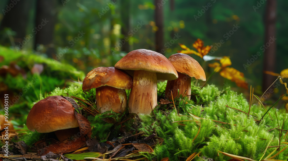 boletus among moss in autumn forest, fall, mushrooms, trees, wood, nature, beauty, macro photo, plant, beauty, season, orange, brown, ecology, eco, background, wallpaper boletus among moss in autumn forest, fall, mushrooms, trees, wood, nature, beauty, macro photo, plant, beauty, season, orange, brown, ecology, eco, background, wallpaper