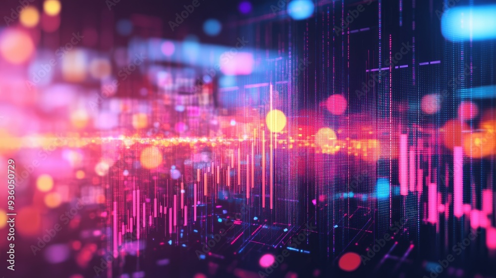 Obraz premium Stock market or forex trading graph and candlestick chart suitable for financial investment concept. Economy trends background for business idea and all art work design. Abstract finance background.