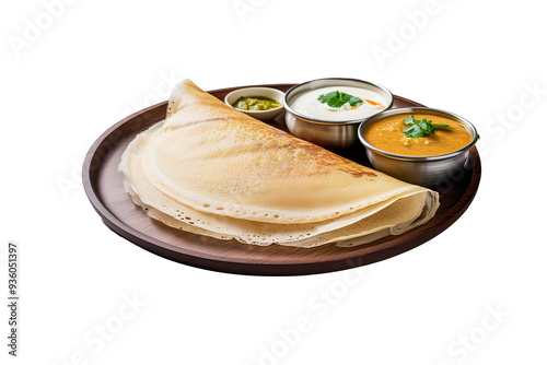 thin, crispy South Indian pancake made from fermented rice and lentil batter. photo