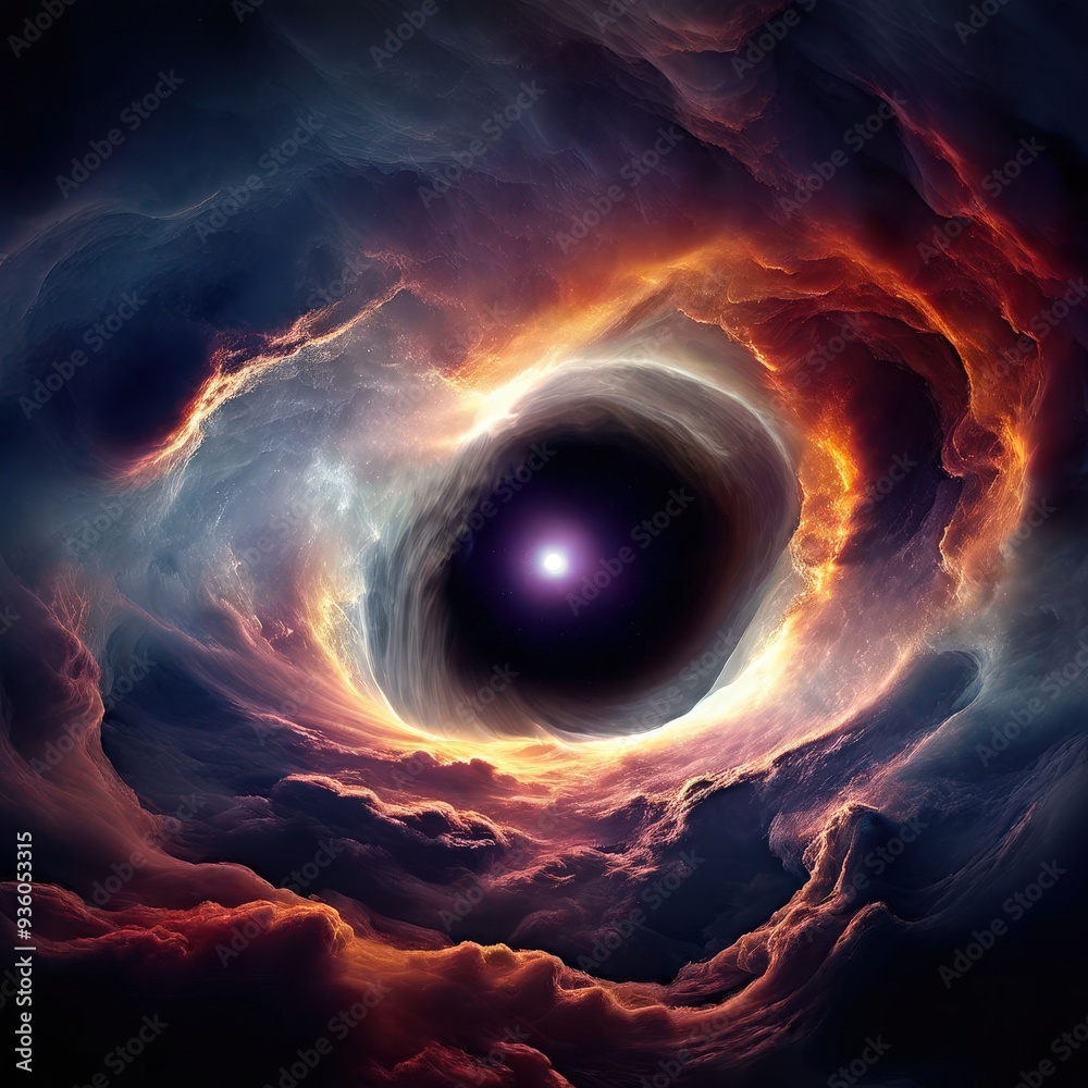 the AI Image Generator, Cosmic scenery with a black hole