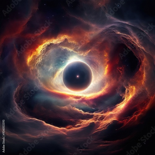 the AI Image Generator, Cosmic scenery with a black hole