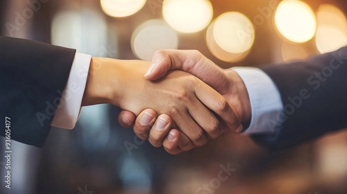 Business people making a handshake after negotiations