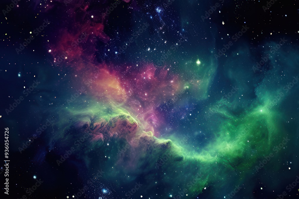Obraz premium Beautiful nebulae and stars in the night sky. Supernova background the AI Image Generator