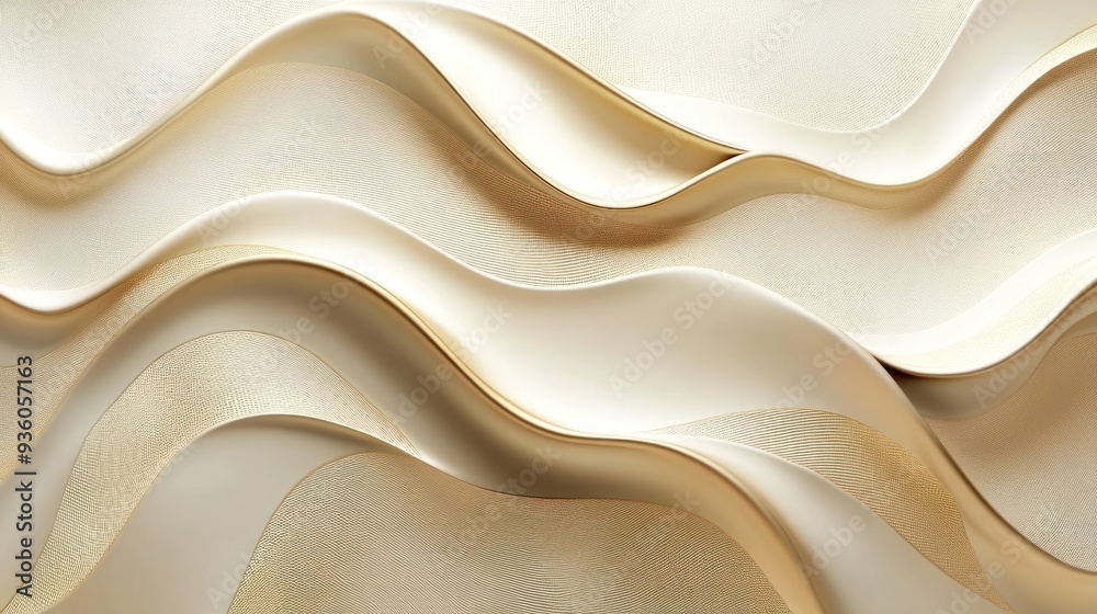 Abstract Gold and White Waves Abstract Gold and White Waves