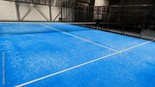 Blue padel court indoor photo