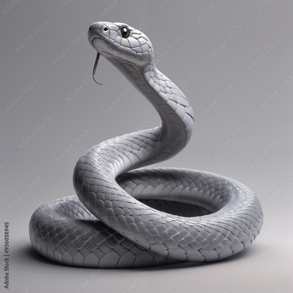 Fototapeta premium grey snake character,