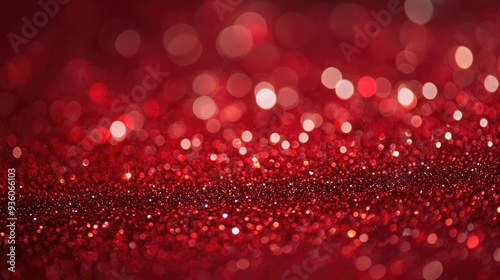 Blurry dark red glitter background with subtle sparkles, offering a clear space for text in the middle. Great for luxurious and festive designs.