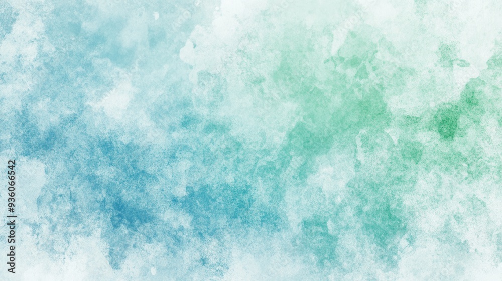 Obraz premium Abstract watercolor art with a blend of blue and green tones, creating a soothing and refreshing atmosphere.
