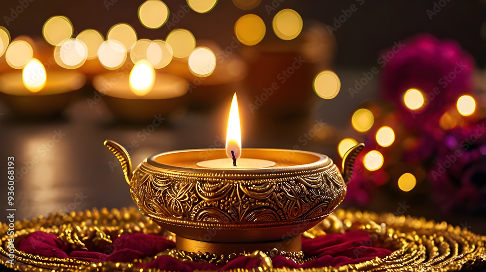 Diwali lamp element. Diwali Celebration Lighting a Sparkler Alongside Traditional Diya Oil Lamp. Diwali lamp element. Diwali Celebration Lighting a Sparkler Alongside Traditional Diya Oil Lamp.