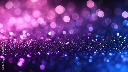 Blurry purple and blue glitter background with a soft glow, leaving space in the middle for text. Perfect for creative and magical themes.