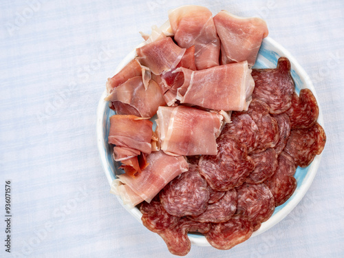 Iberian sausage plate, Mallorca, Balearic Islands, Spain photo