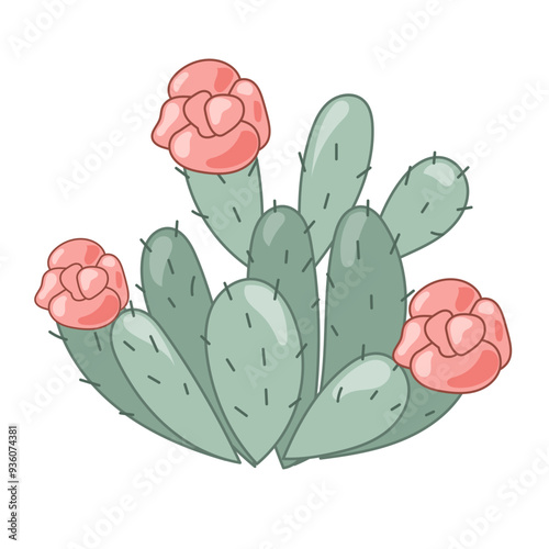 Doodle Flower and Pot Cartoon Icon. Abstract Bright Domestic Floral Plant in Vase Decorative Element Symbol Silhouette.
