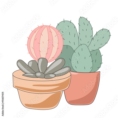 Doodle Flower and Pot Cartoon Icon. Abstract Bright Domestic Floral Plant in Vase Decorative Element Symbol Silhouette.