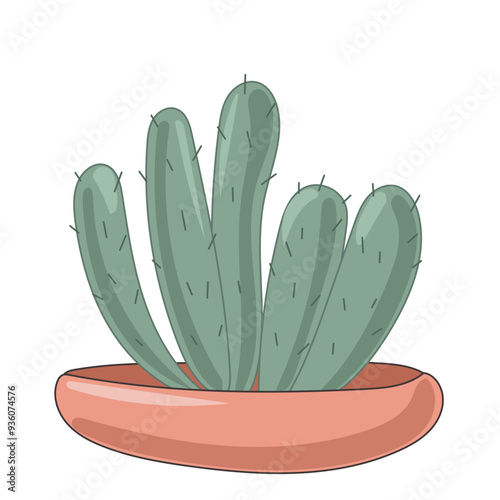 Doodle Flower and Pot Cartoon Icon. Abstract Bright Domestic Floral Plant in Vase Decorative Element Symbol Silhouette.