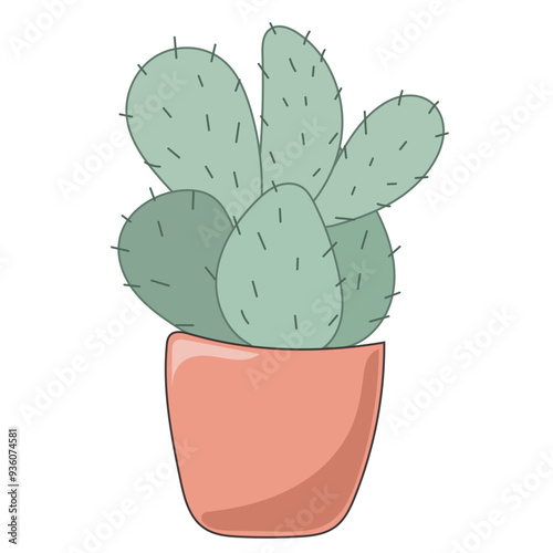 Doodle Flower and Pot Cartoon Icon. Abstract Bright Domestic Floral Plant in Vase Decorative Element Symbol Silhouette.