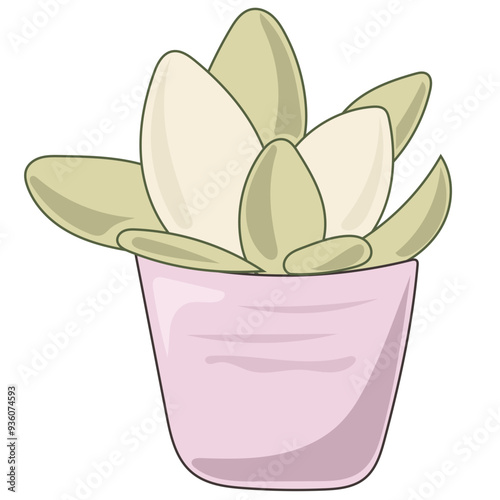 Doodle Flower and Pot Cartoon Icon. Abstract Bright Domestic Floral Plant in Vase Decorative Element Symbol Silhouette.