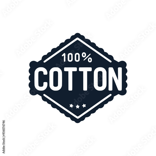 100 percent cotton label vector illustration template design