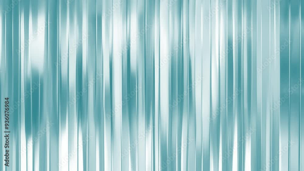Vibrant vertical pattern of metallic stripes in shifting hues of sky blue colors. The motion create a dynamic effect with the colors smoothly transitioning evoking a sense of modern, fluid energy