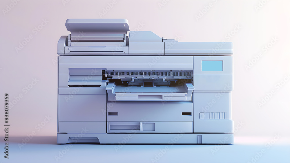 View of a white Copier Printer View of a white Copier Printer