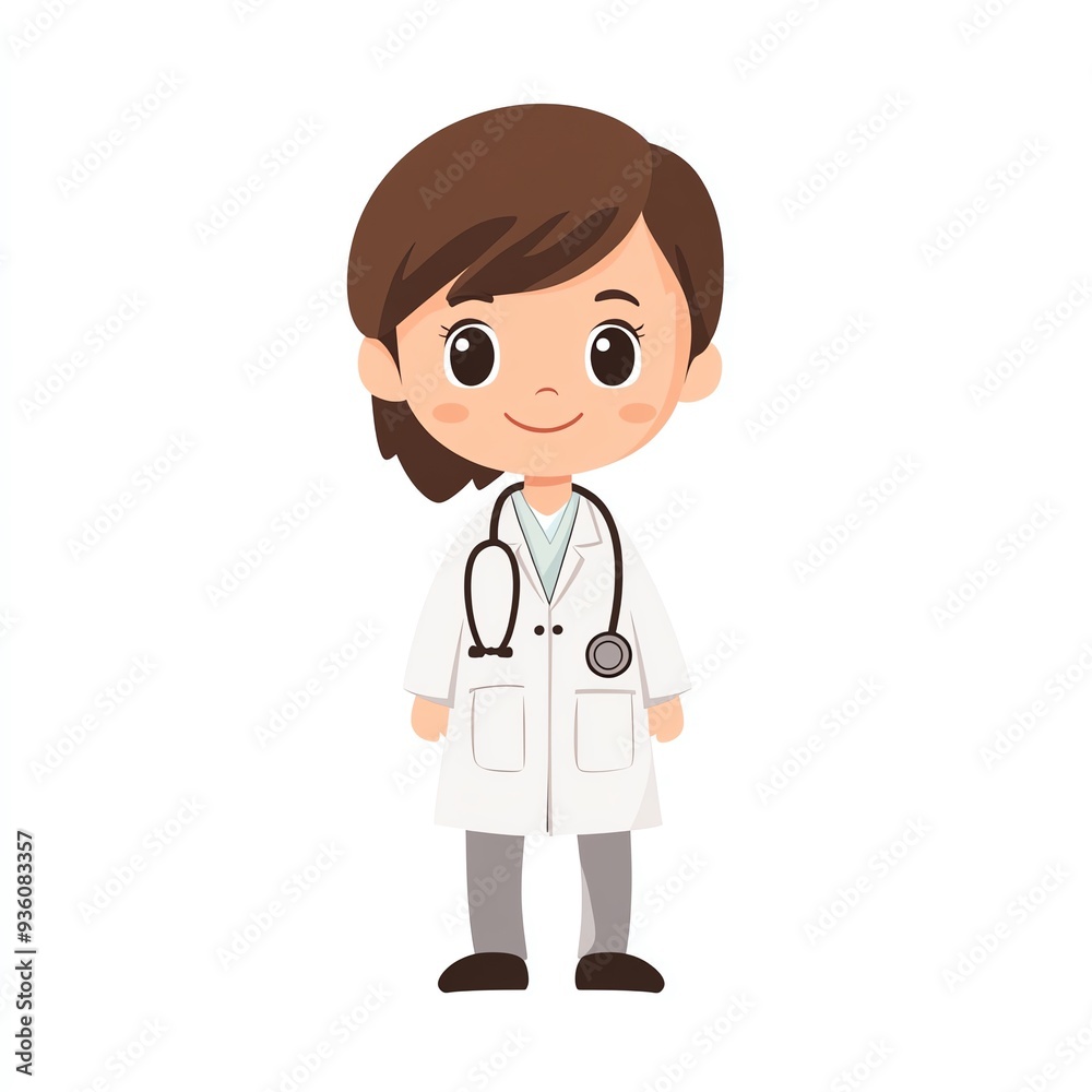 A cheerful cartoon character of a doctor, dressed in a white coat with a stethoscope, symbolizing healthcare and professionalism. A cheerful cartoon character of a doctor, dressed in a white coat with a stethoscope, symbolizing healthcare and professionalism.