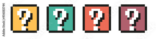 Question pixel icon button symbol