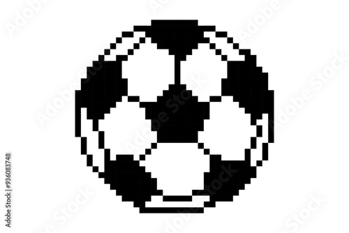 Pixel soccer ball icon simple design