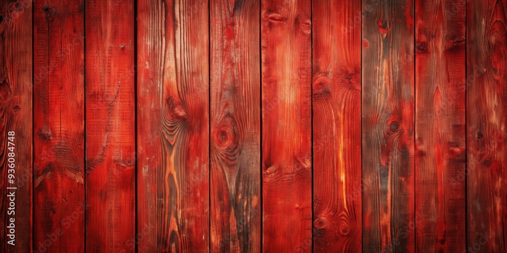 Fototapeta premium Red wood texture background with worn old panels, perfect for rustic or vintage designs