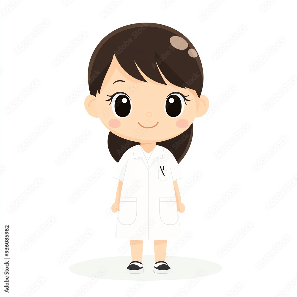 Cute cartoon character in a white lab coat, symbolizing healthcare and science, perfect for educational materials. Cute cartoon character in a white lab coat, symbolizing healthcare and science, perfect for educational materials.
