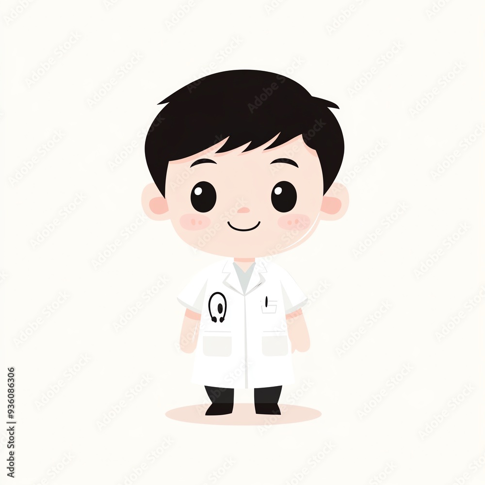 Cheerful cartoon scientist character in a lab coat, perfect for educational materials and children's illustrations. Cheerful cartoon scientist character in a lab coat, perfect for educational materials and children's illustrations.