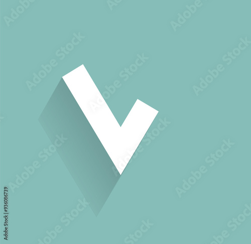 Vector icon of white color with shadow on gray-green background