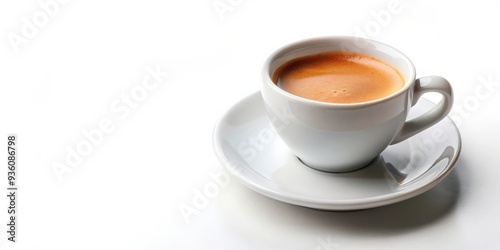 cup of fresh espresso on a white background