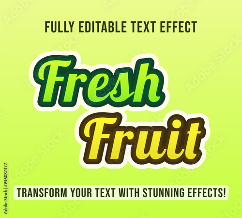 Editable text effects with Fresh Fruit theme, Customizable and Ready to Use.