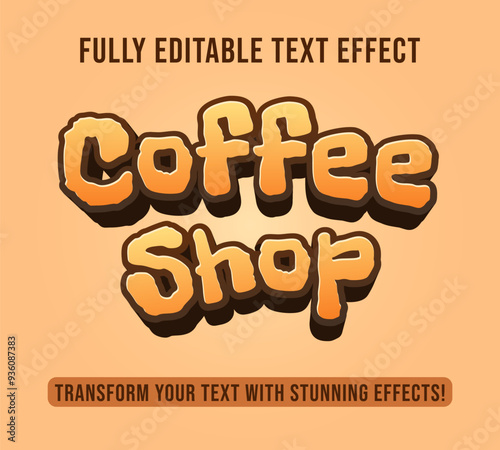 Editable text effects Coffee Shop theme, Customizable and Ready to Use