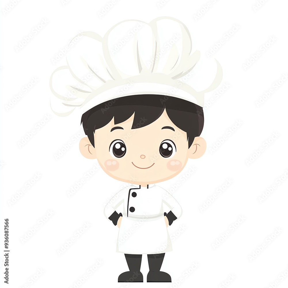 A cheerful cartoon chef character in a white uniform and hat, perfect for culinary projects and children's illustrations. A cheerful cartoon chef character in a white uniform and hat, perfect for culinary projects and children's illustrations.