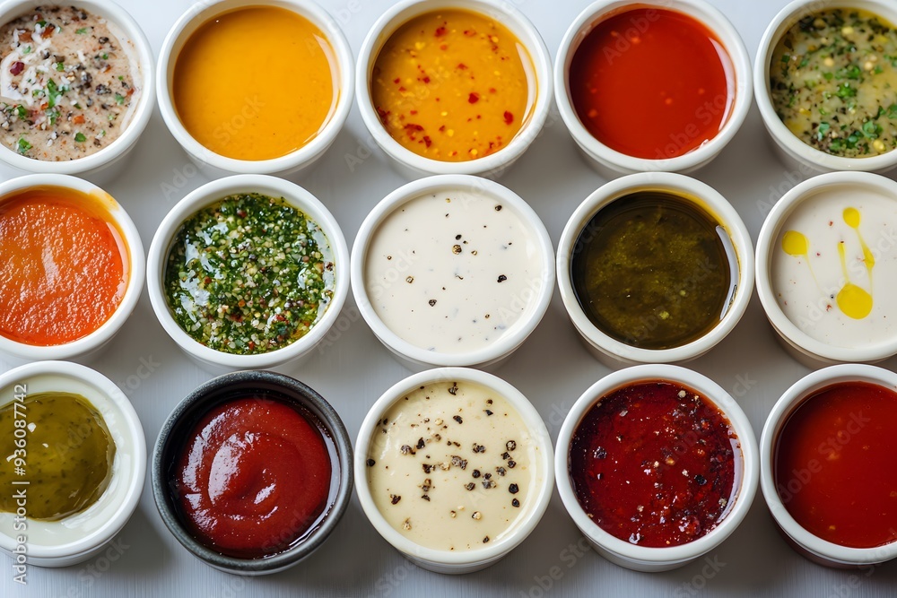 Assortment of Delicious Dips and Sauces Assortment of Delicious Dips and Sauces