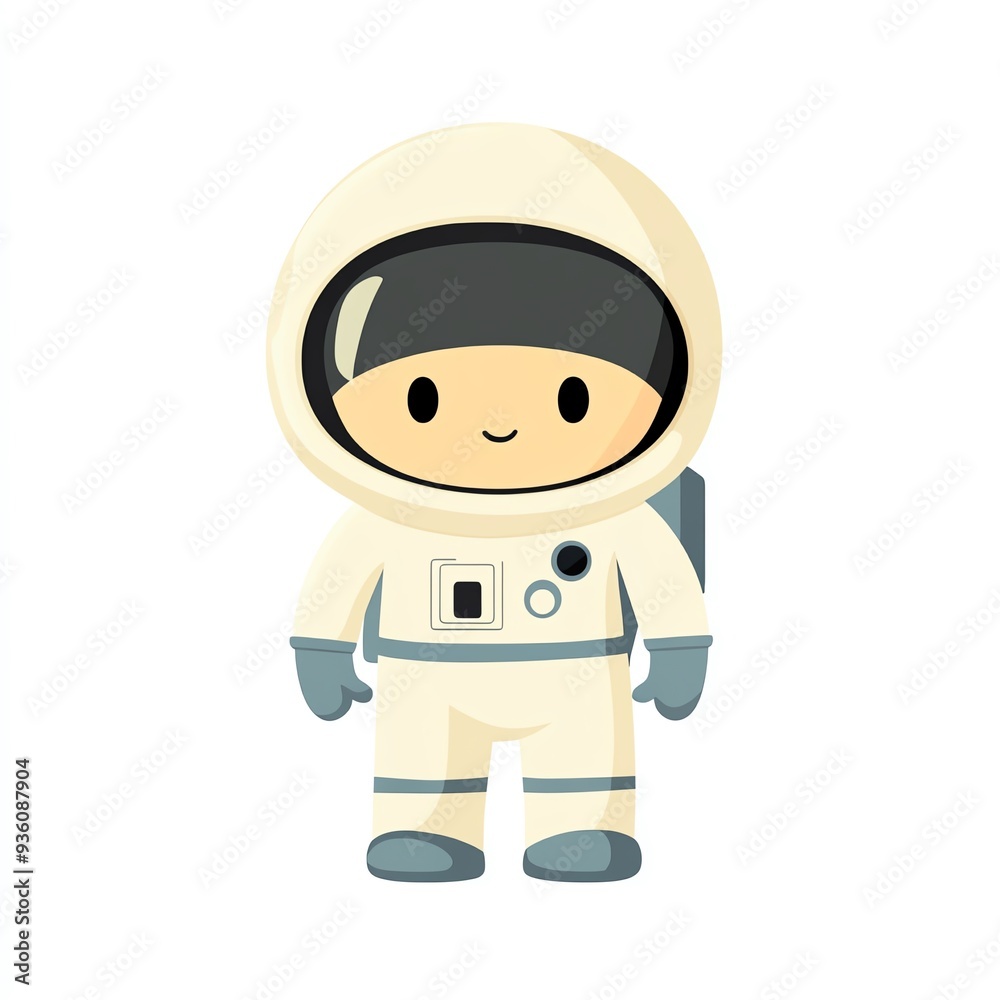 A cheerful astronaut character in a white space suit, ready for adventure in the cosmos. Perfect for children's themes and space exploration. A cheerful astronaut character in a white space suit, ready for adventure in the cosmos. Perfect for children's themes and space exploration.