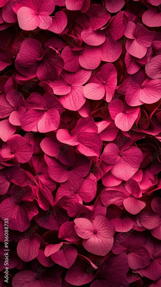Vibrant Pink Hydrangea Blossoms in Full Bloom Close-Up Botanical Beauty Vibrant Pink Hydrangea Blossoms in Full Bloom Close-Up Botanical Beauty