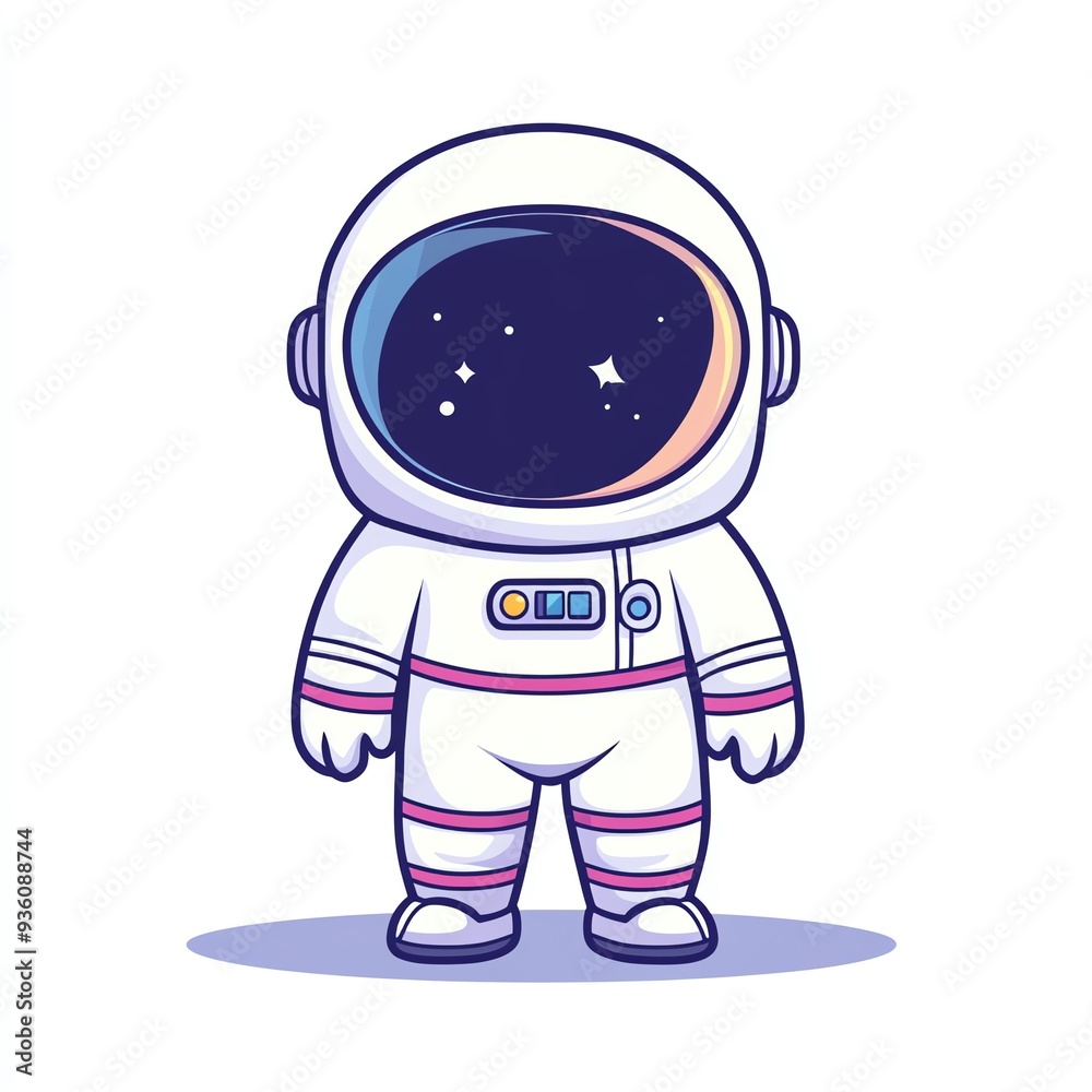 Cute cartoon astronaut with vibrant colors and a starry background, perfect for children's books and space-themed designs. Cute cartoon astronaut with vibrant colors and a starry background, perfect for children's books and space-themed designs.