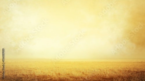 Golden yellow field under a hazy sky, an atmospheric background for natural and rustic designs