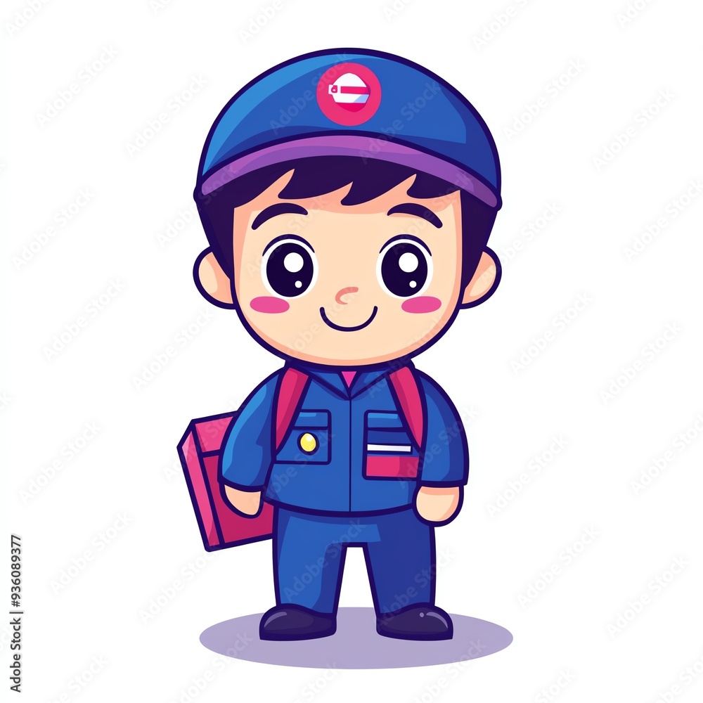 Cute cartoon boy in a uniform, ready for adventure, with a backpack and cheerful smile, perfect for children's themes. Cute cartoon boy in a uniform, ready for adventure, with a backpack and cheerful smile, perfect for children's themes.