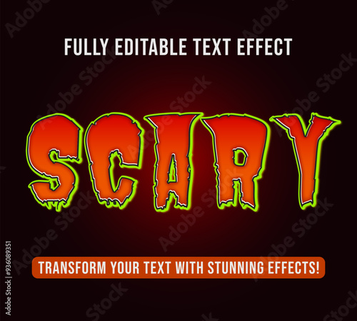 Editable text effects with Scary theme, Customizable and Ready to Use.